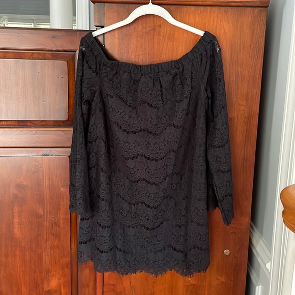 NWOT Love Fire Black Lace Off the Shoulder Dress - Picture 3 of 15